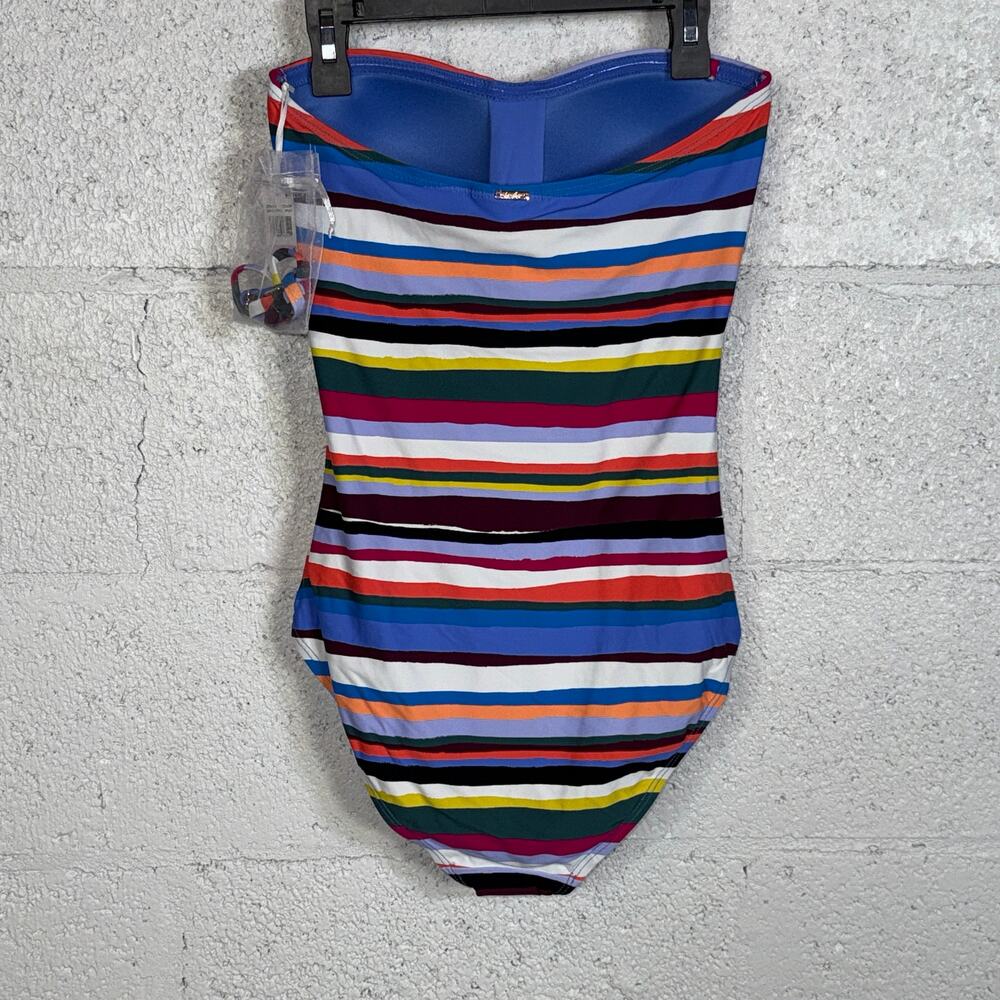 Anne Cole Painted Stripe Bandeau One-Piece Swimsuit multi 6 $98 - Picture 4 of 13